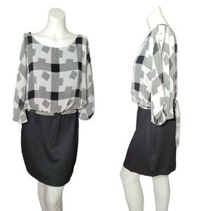 Janette Plus Pullover 80s Dress Slit arm sleeves XL